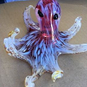 Glass blown octopus with Mohawk